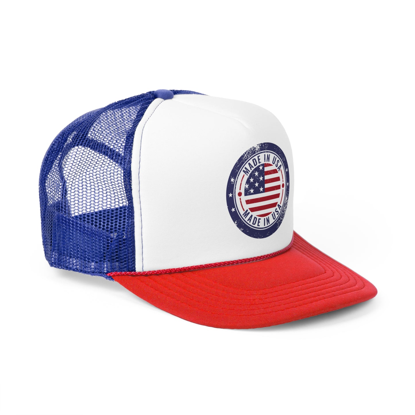 Vintage Made in USA Patriotic Trucker Hat - 4th of July Cap for women & men, USA Flag Snapback Cap, Retro American Eagle Baseball Cap,