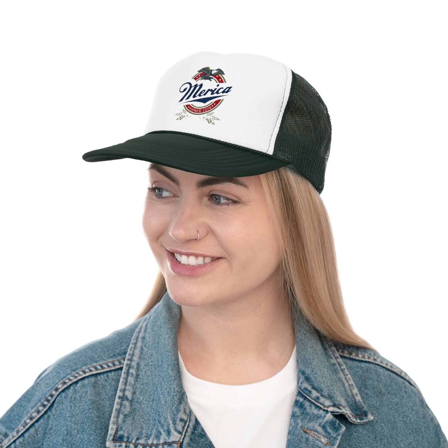 Patriotic 'Merica Eagle Trucker Cap - Vintage America Snap Back Hat, 4th of July Gift for Men & Women