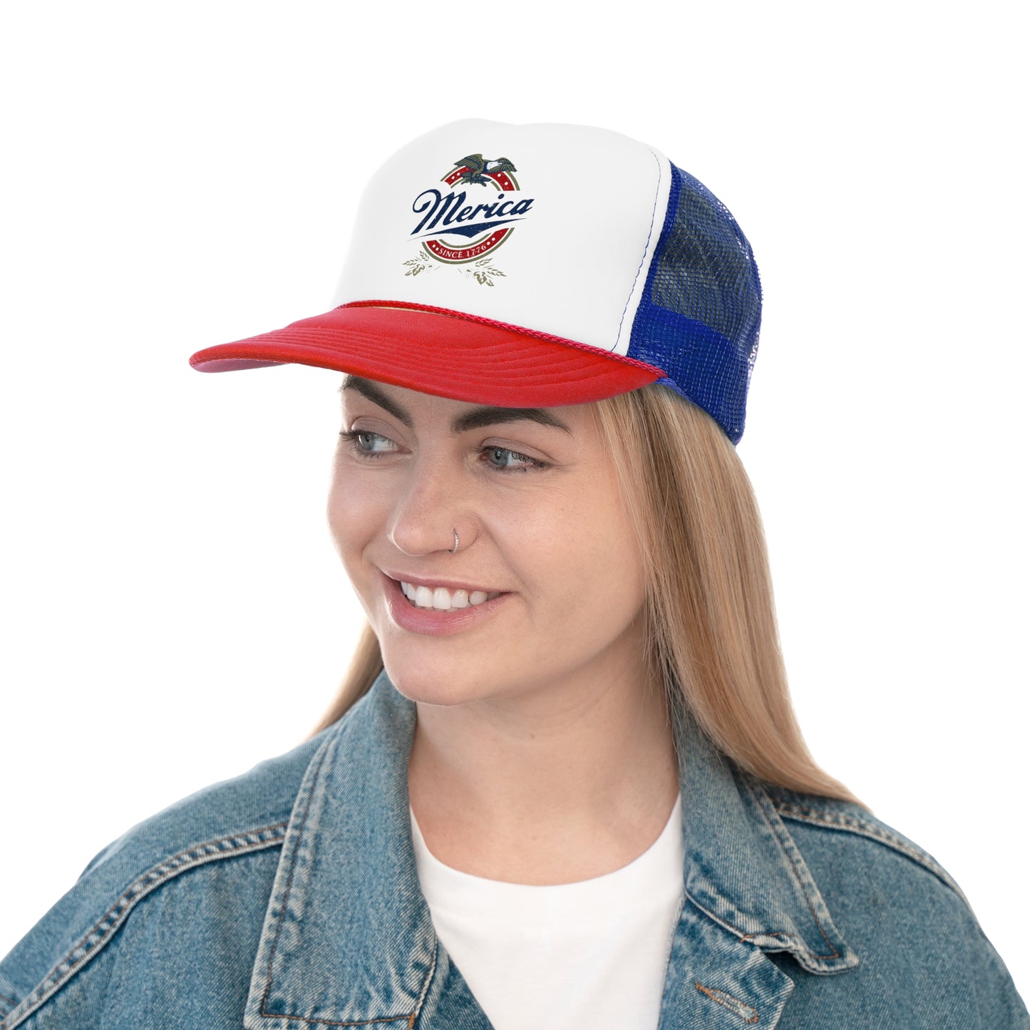Patriotic 'Merica Eagle Trucker Cap - Vintage America Snap Back Hat, 4th of July Gift for Men & Women