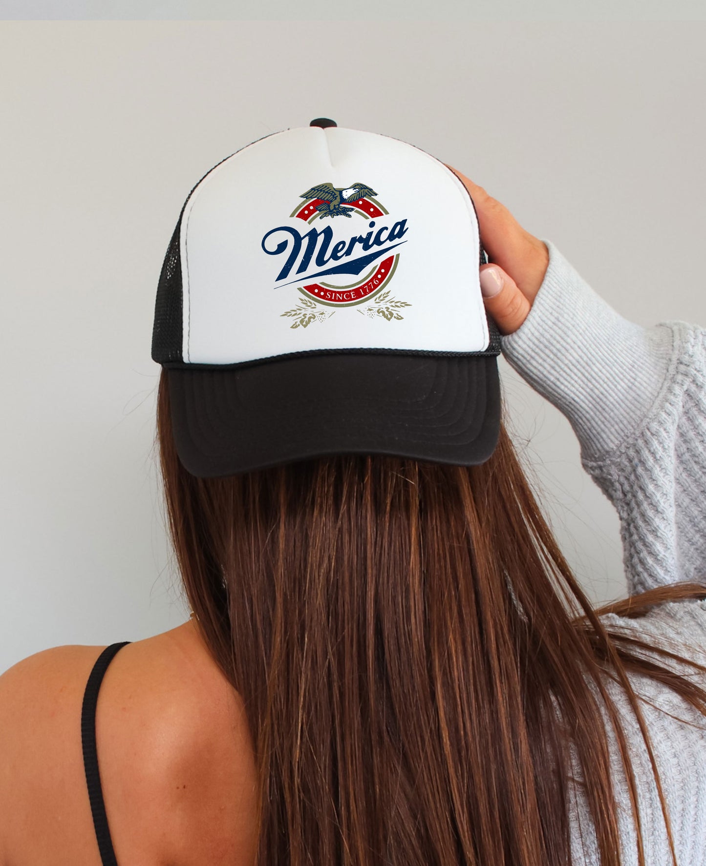 Patriotic 'Merica Eagle Trucker Cap - Vintage America Snap Back Hat, 4th of July Gift for Men & Women