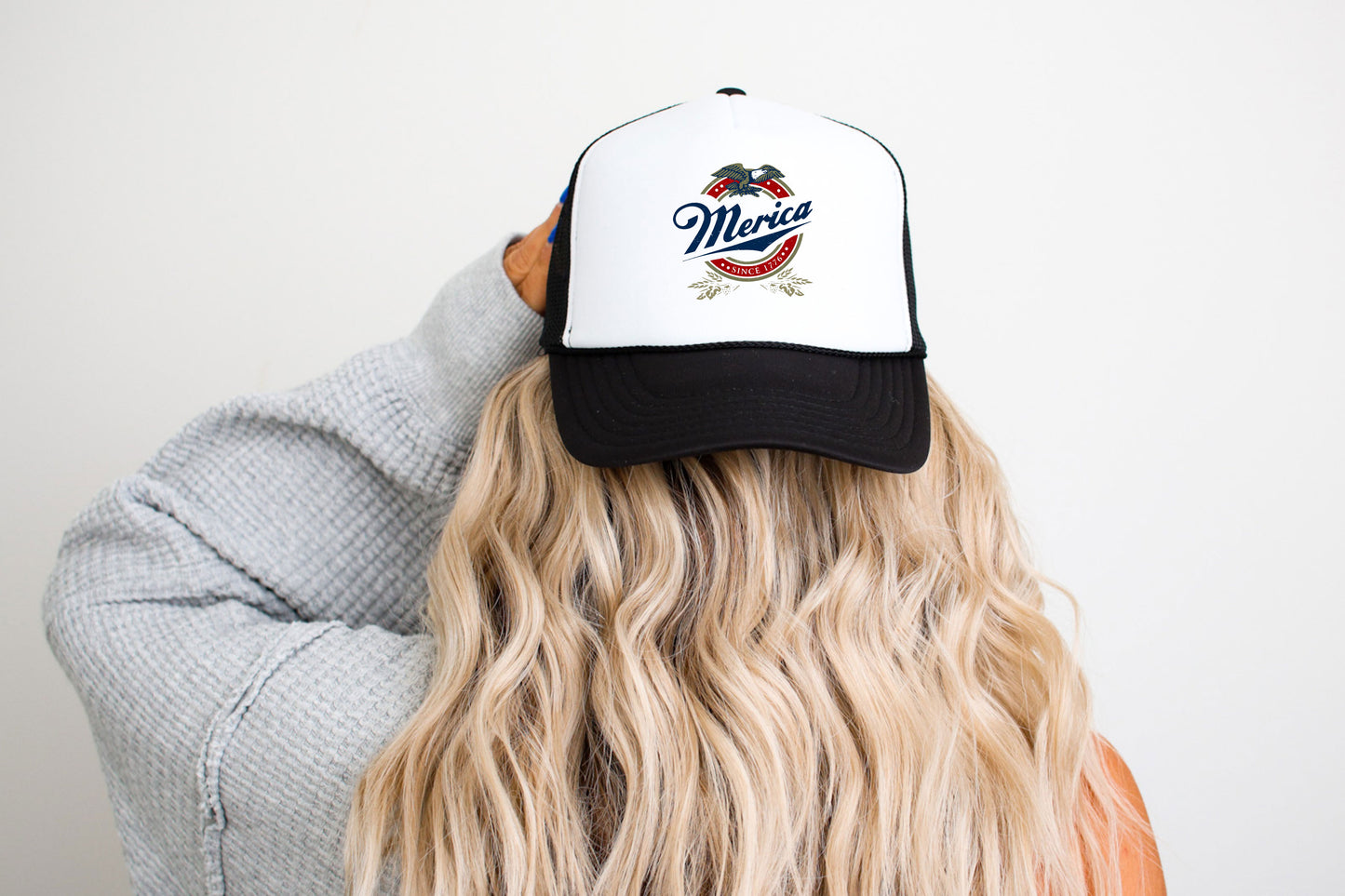 Patriotic 'Merica Eagle Trucker Cap - Vintage America Snap Back Hat, 4th of July Gift for Men & Women