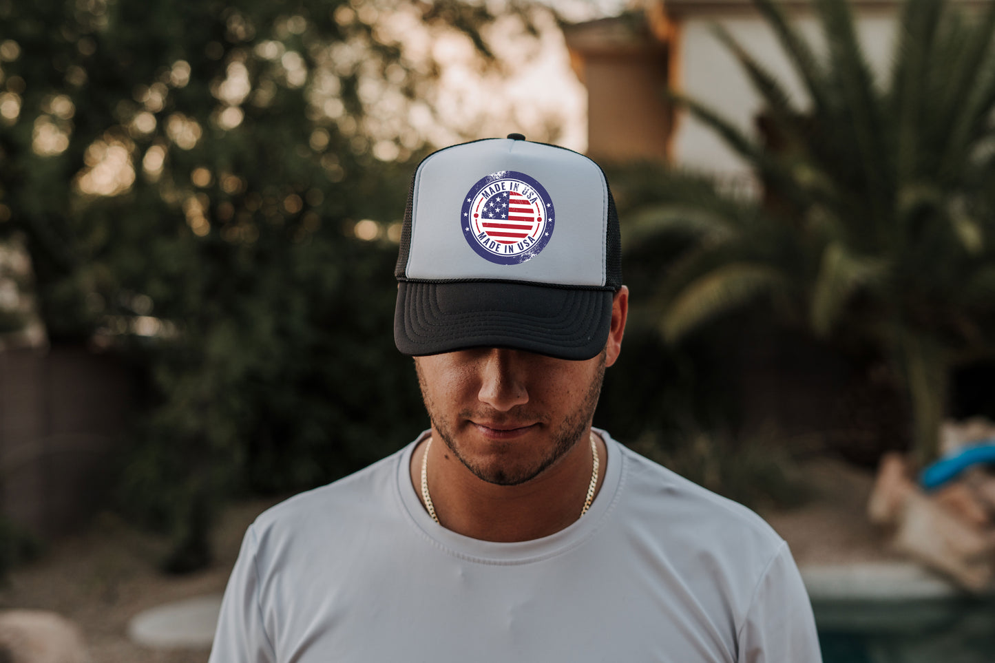 Vintage Made in USA Patriotic Trucker Hat - 4th of July Cap for women & men, USA Flag Snapback Cap, Retro American Eagle Baseball Cap,