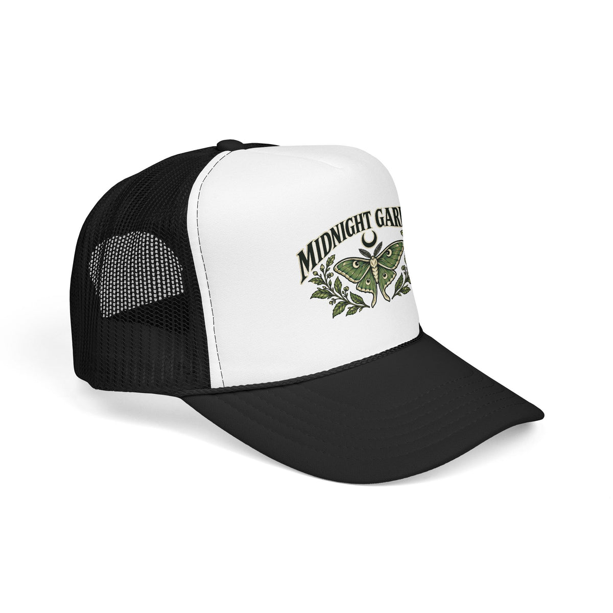 Midnight Garden Moth Foam Trucker Hat