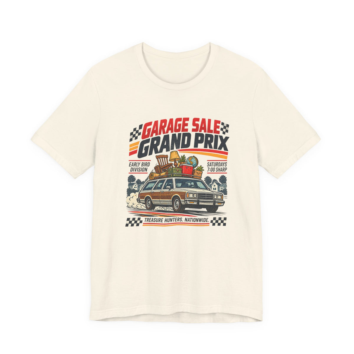 Garage Sale Grand Prix Vintage Station Wagon Graphic Tee
