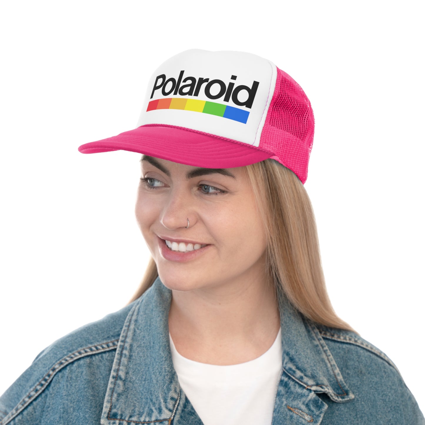 Polaroid Trucker Hat - Vintage Colors, Retro, Old School, Nostalgic, Adjustable Snap Back Cap