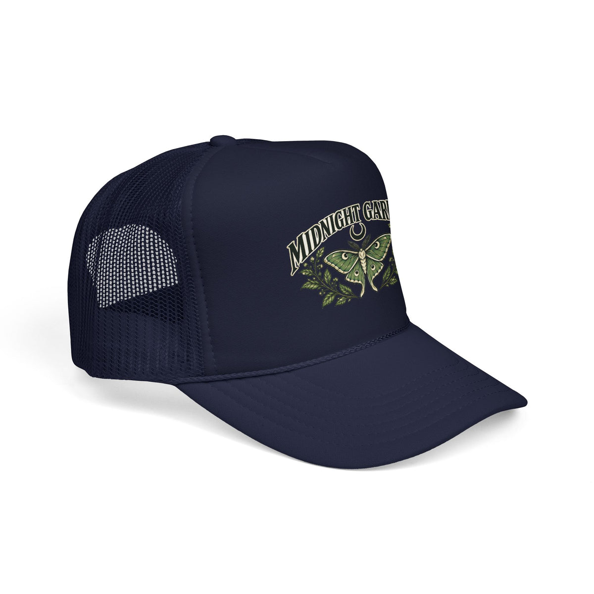 Midnight Garden Moth Foam Trucker Hat