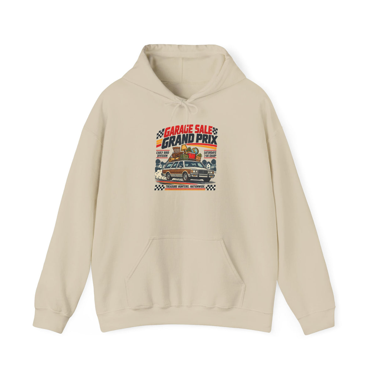 Garage Sale Grand Prix Hoodie | Vintage Station Wagon Sweatshirt