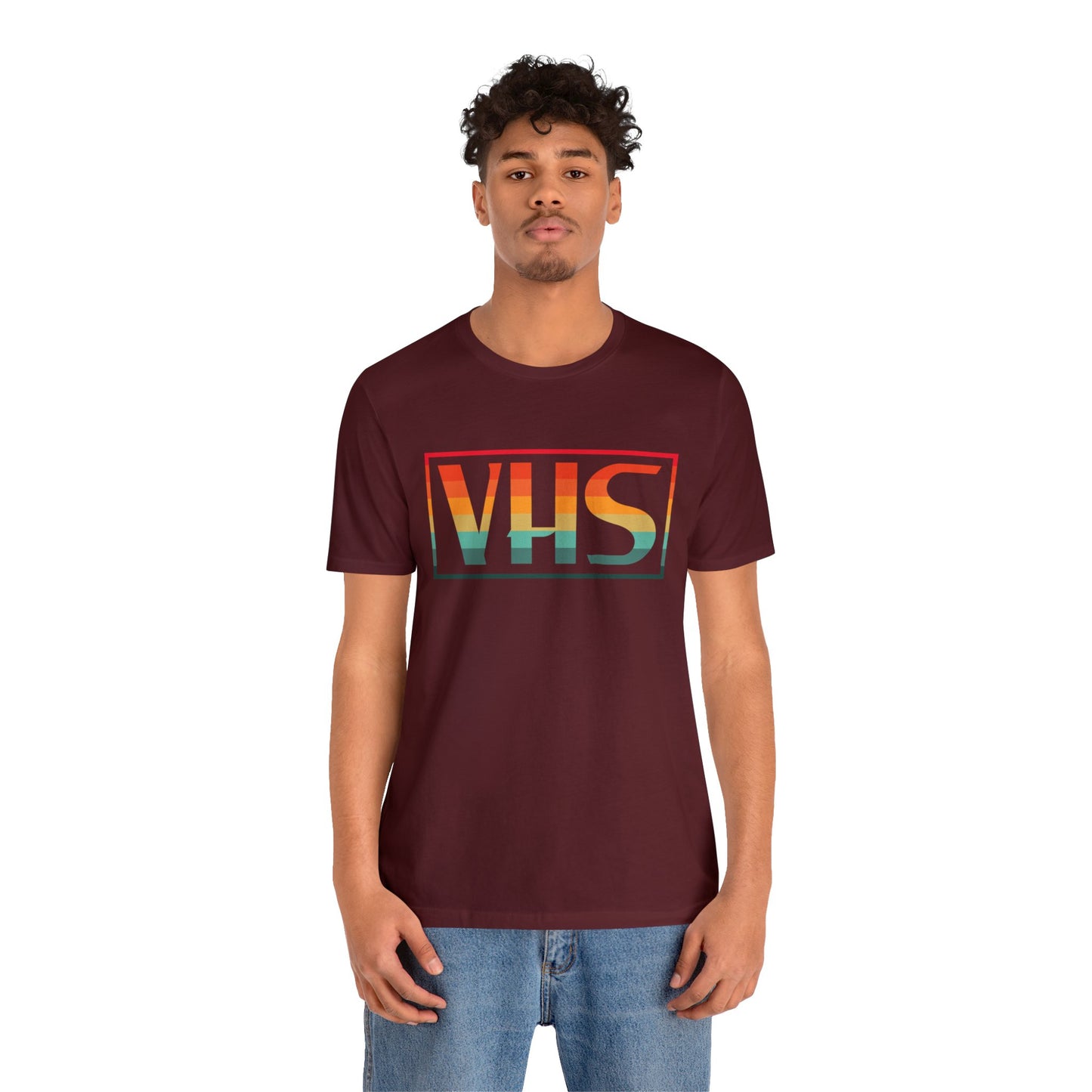 VHS Logo Retro Sunset T-Shirt - Vintage Retro Classic Nostalgic T-Shirt - Unisex Short Sleeve Tee