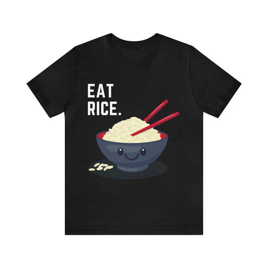 Eat Rice Shirt - Vintage Retro Classic Nostalgic Japanese T-Shirt - Unisex Short Sleeve Tee