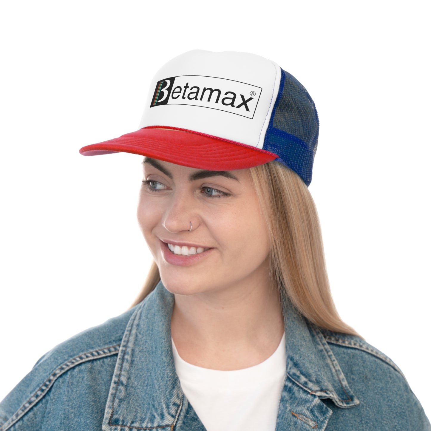 Betamax Trucker Hat - Vintage Colors, Retro, Old School, Nostalgic, Adjustable Snap Back Cap