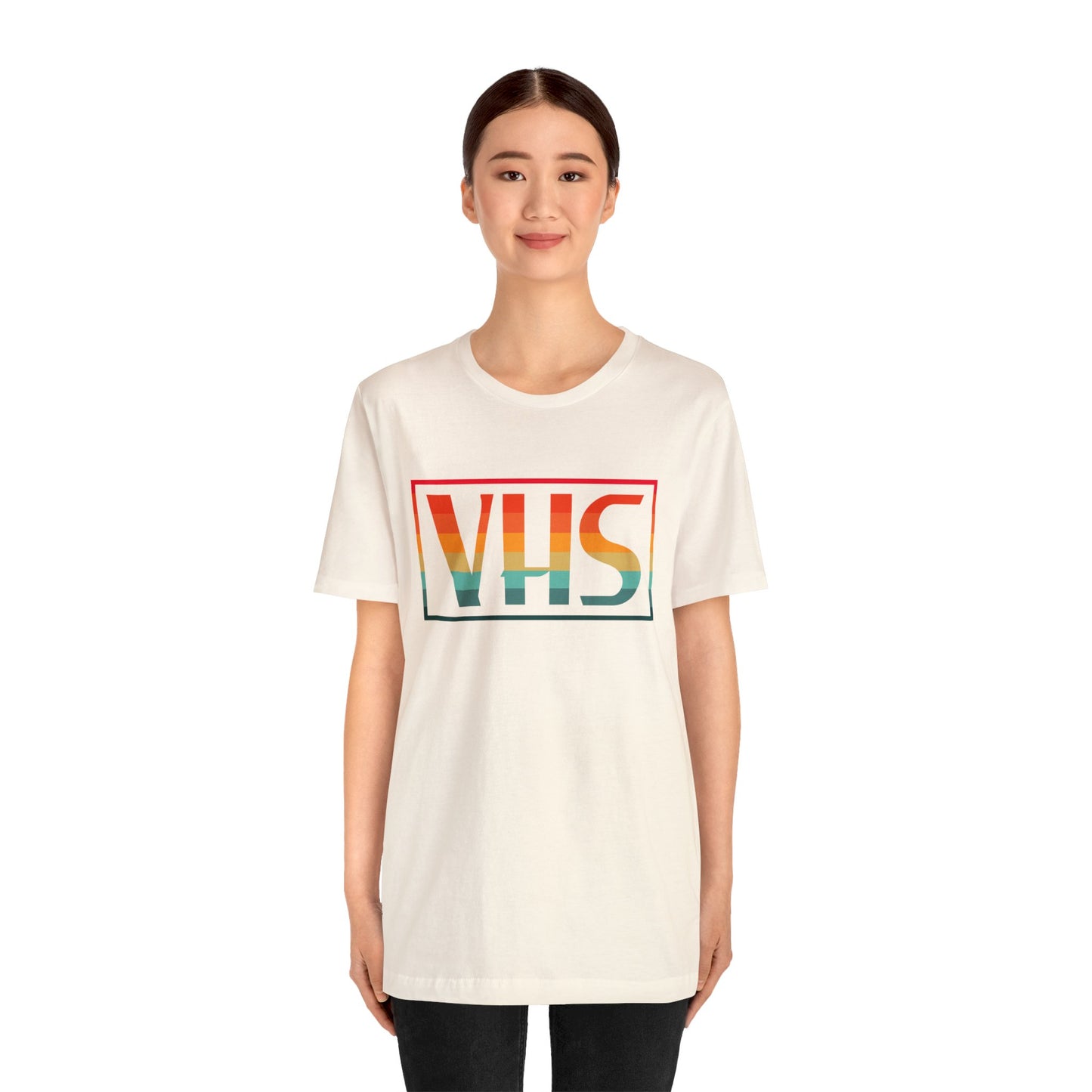 VHS Logo Retro Sunset T-Shirt - Vintage Retro Classic Nostalgic T-Shirt - Unisex Short Sleeve Tee