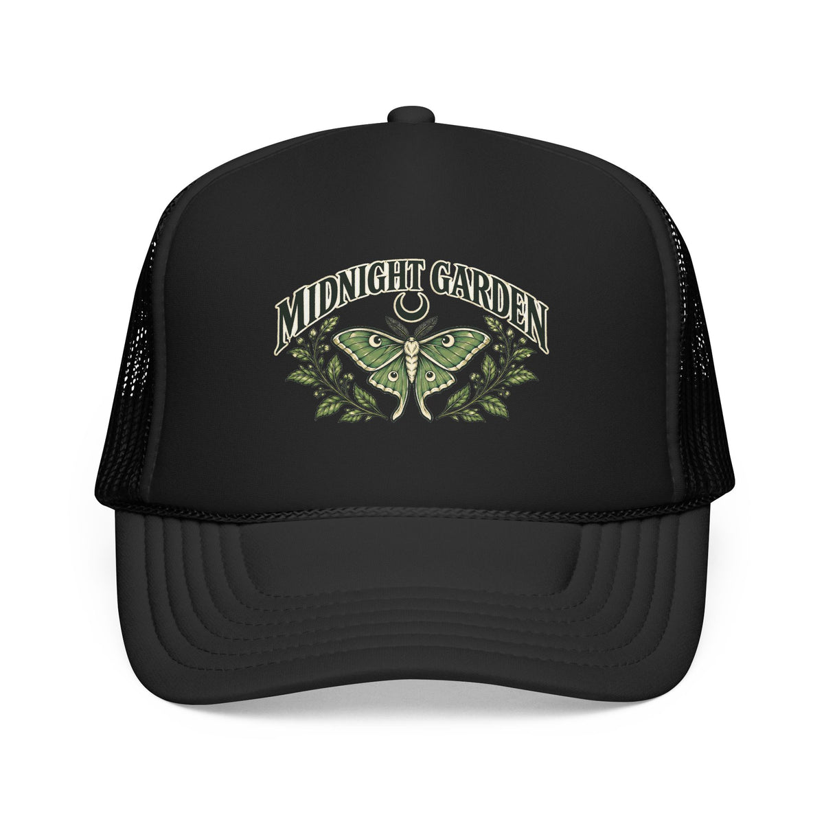 Midnight Garden Moth Foam Trucker Hat