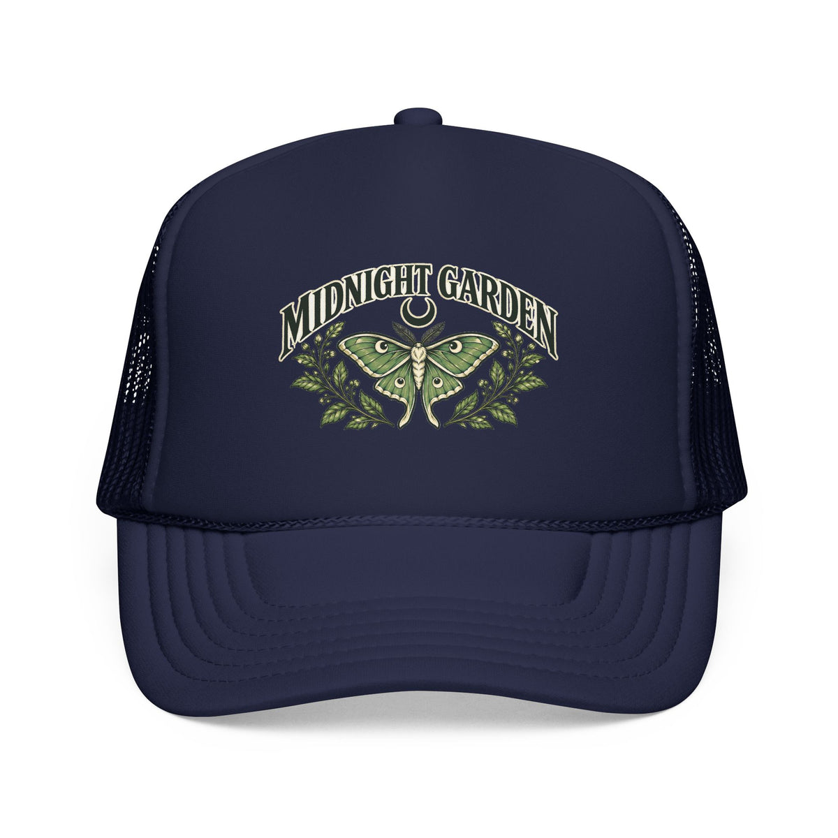 Midnight Garden Moth Foam Trucker Hat