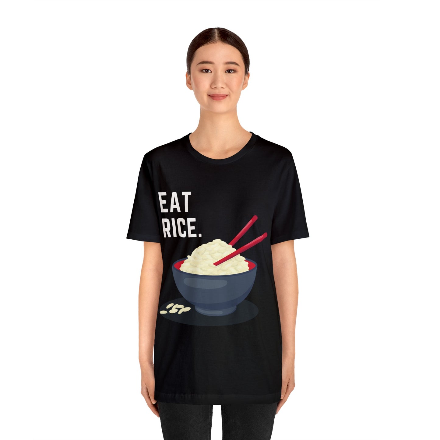 Eat Rice Shirt - Vintage Retro Classic Nostalgic Japanese T-Shirt - Unisex Short Sleeve Tee