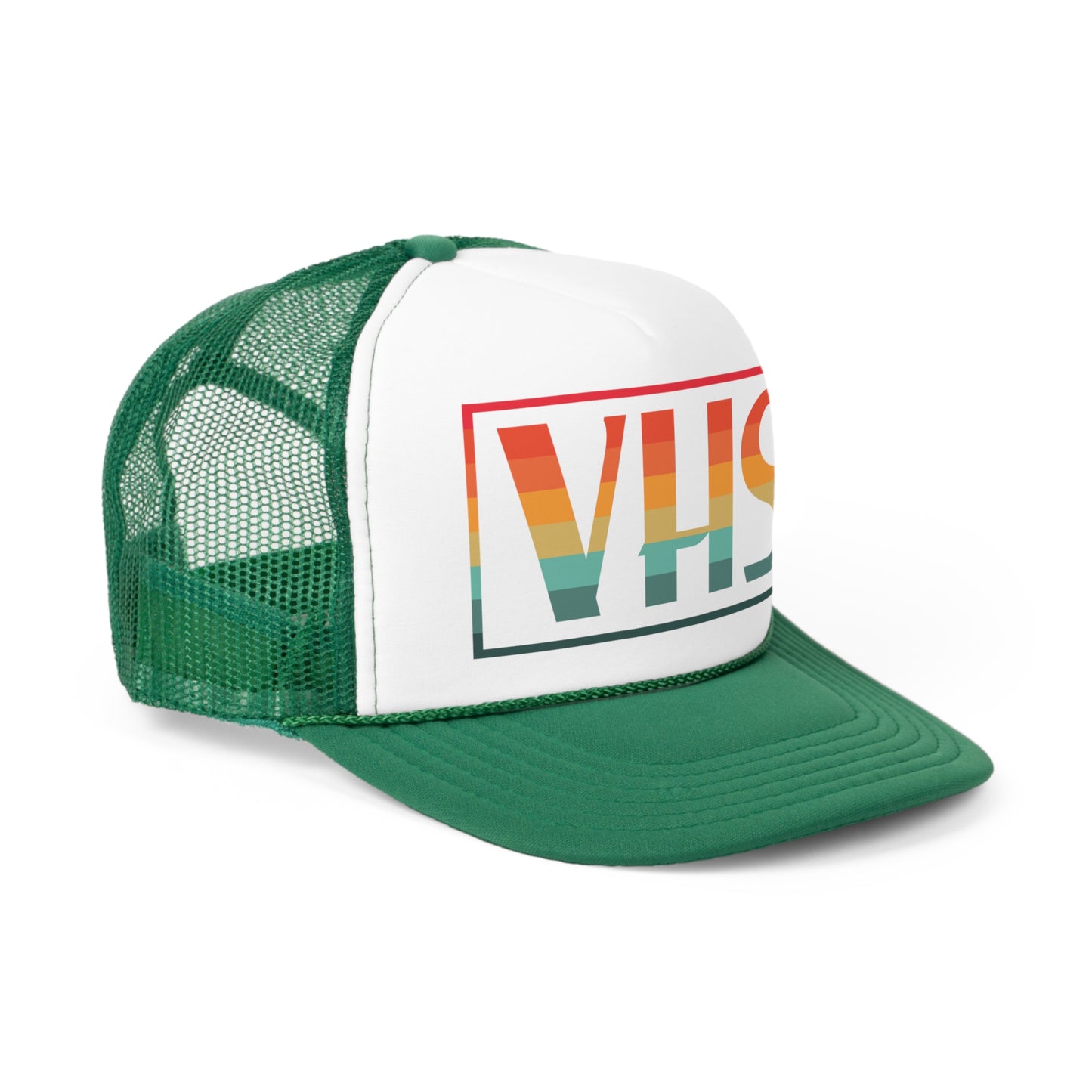 VHS Trucker Hat - Vintage Colors, Retro, Old School, Nostalgic, Adjustable Snap Back Cap