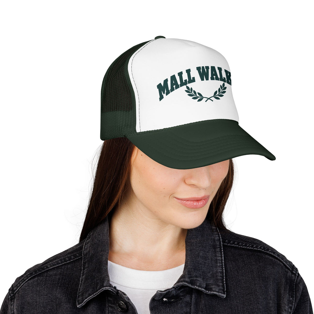 Mall Walker Laurel Crest Trucker Hat — Printed Snapback