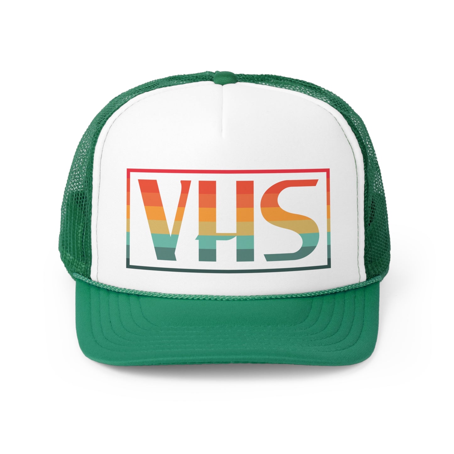 VHS Trucker Hat - Vintage Colors, Retro, Old School, Nostalgic, Adjustable Snap Back Cap