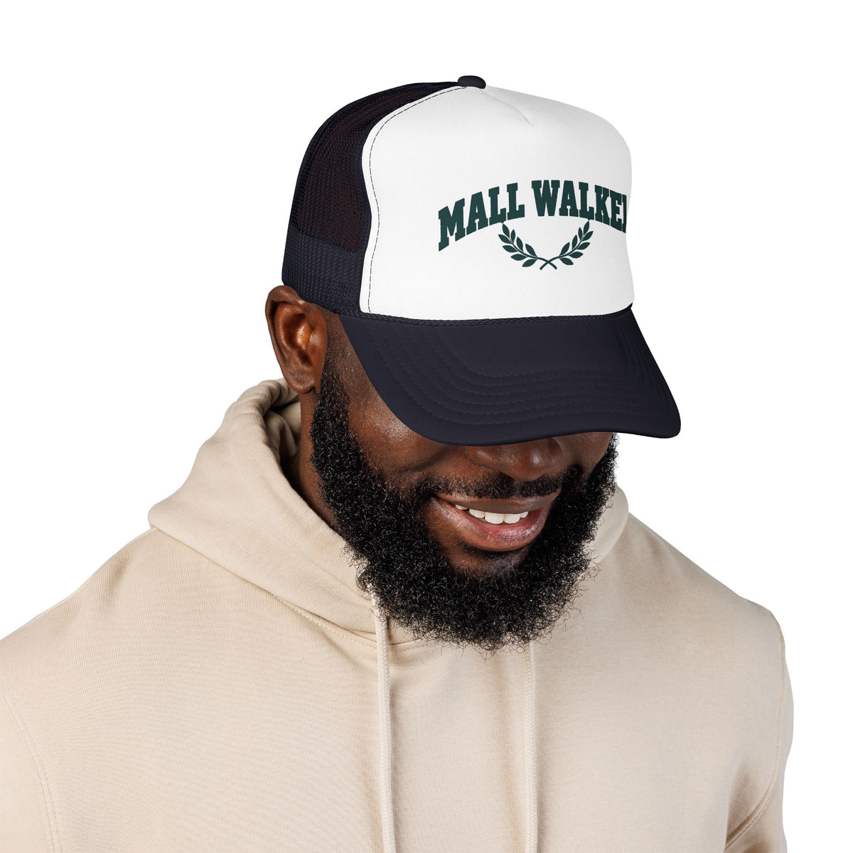 Mall Walker Laurel Crest Trucker Hat — Printed Snapback