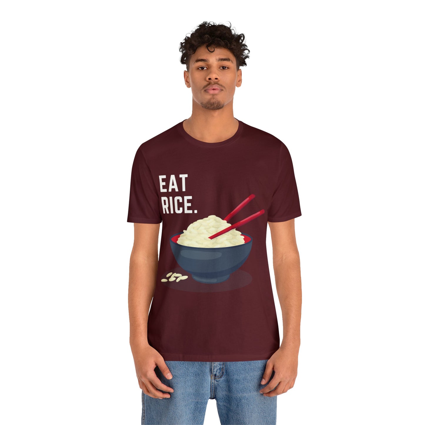 Eat Rice Shirt - Vintage Retro Classic Nostalgic Japanese T-Shirt - Unisex Short Sleeve Tee