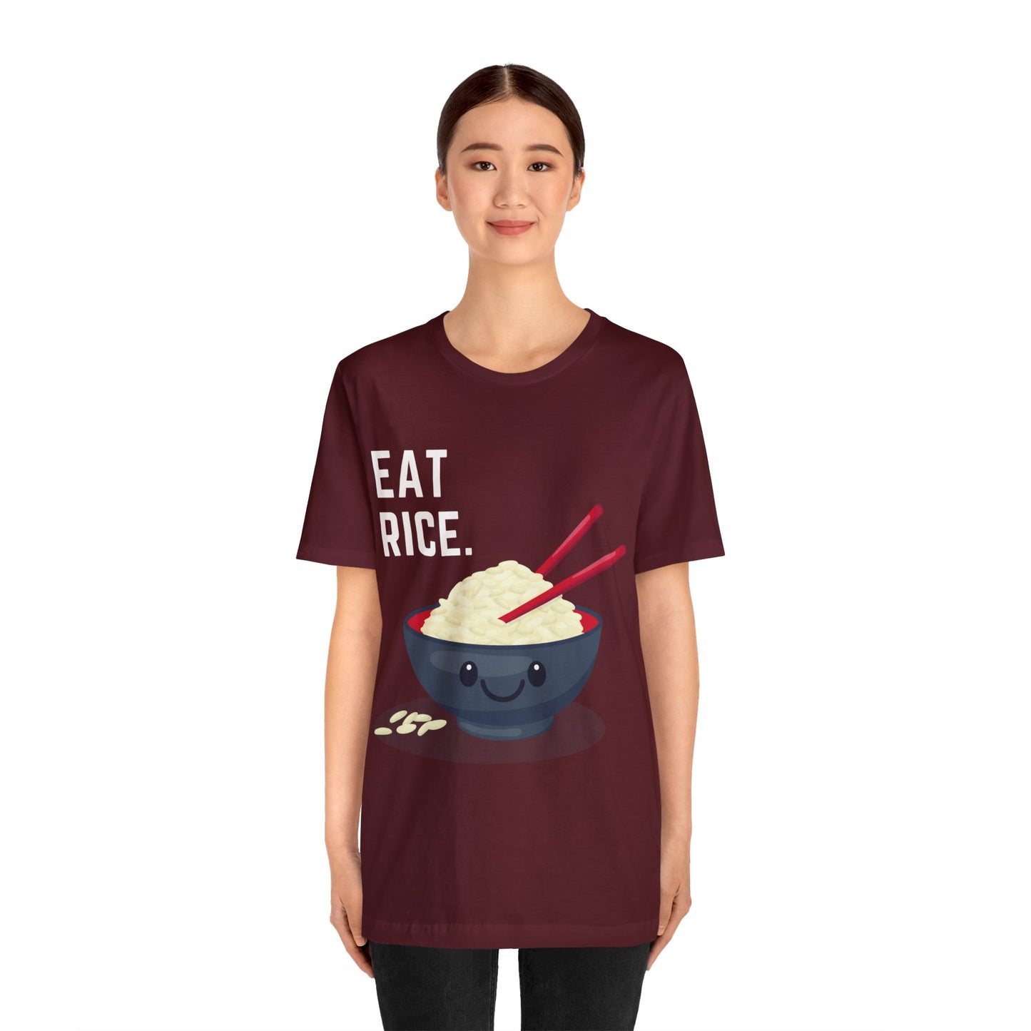 Eat Rice Shirt - Vintage Retro Classic Nostalgic Japanese T-Shirt - Unisex Short Sleeve Tee