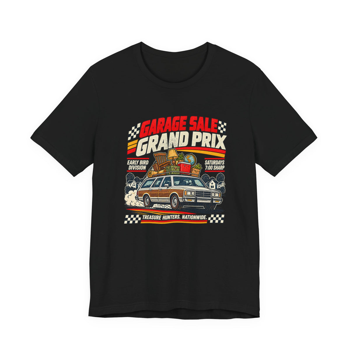Garage Sale Grand Prix Vintage Station Wagon Graphic Tee