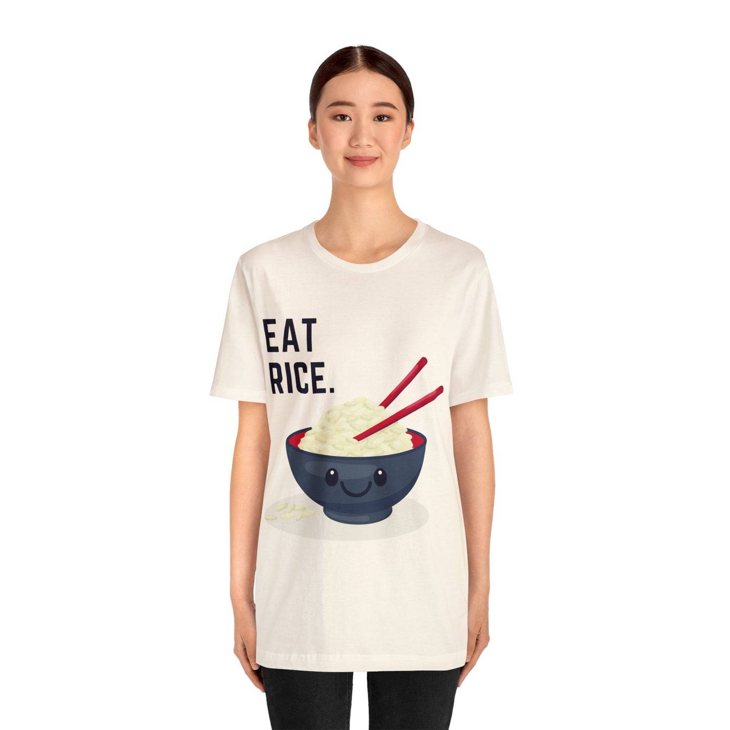 Eat Rice Shirt - Vintage Retro Classic Nostalgic Japanese T-Shirt - Unisex Short Sleeve Tee