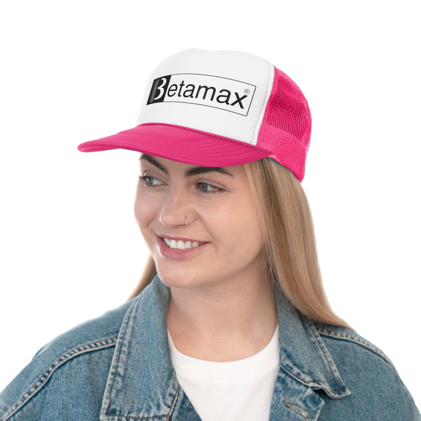 Betamax Trucker Hat - Vintage Colors, Retro, Old School, Nostalgic, Adjustable Snap Back Cap