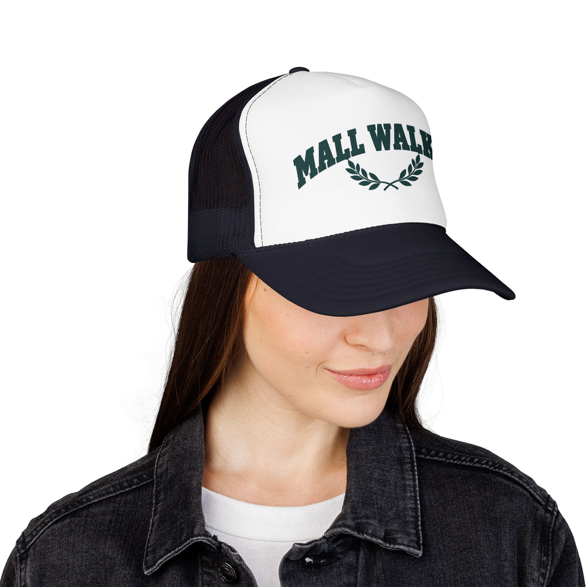 Mall Walker Laurel Crest Trucker Hat — Printed Snapback