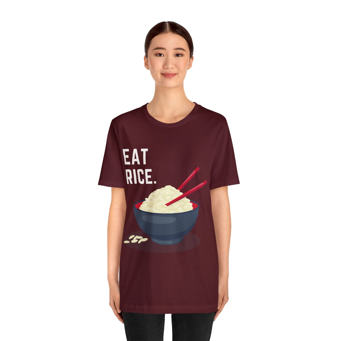 Eat Rice Shirt - Vintage Retro Classic Nostalgic Japanese T-Shirt - Unisex Short Sleeve Tee